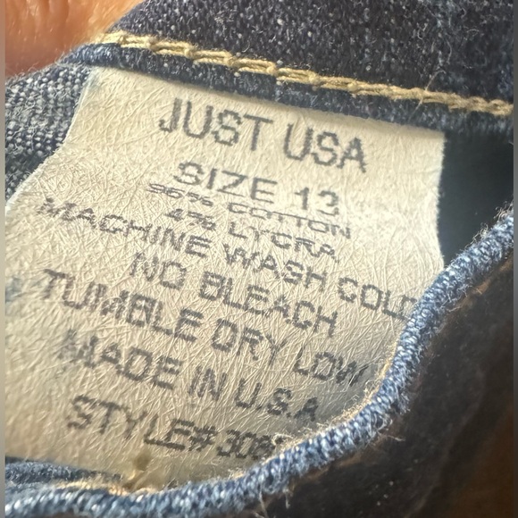 Just jeans Made In USA Skirt Front slit Denim Woman Junior SZ 13 Mostly cotton - Picture 10 of 13